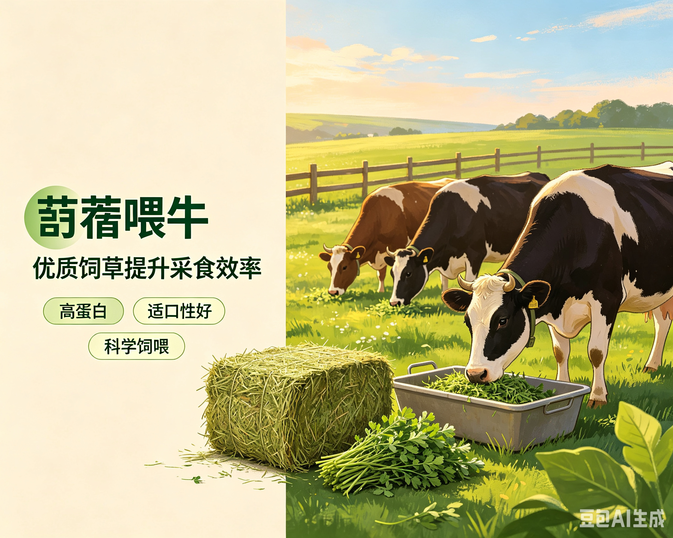苜蓿地喂牛实拍